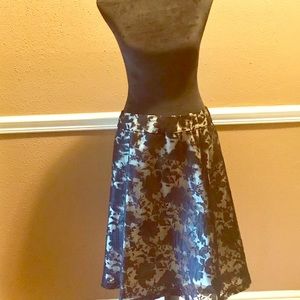 Apt.9 Black and white sheer Lace overlay skirt.